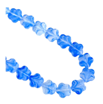 18 pcs Flat 2 Sided Flower Beads Blue White Czech Boho Glass 10mm Flat Daisy - £3.17 GBP