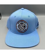New York City FC Hat Youth Blue Adidas Snap Back MLS Cap New - $235.42 MXN