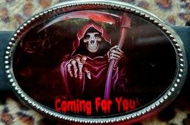 Grim Reaper - Scary HALOWEEN  epoxy buckle - $19.75