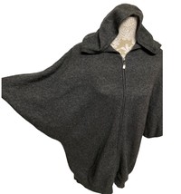 Laundry by Design 100% cashmere gray poncho zip cardigan sweater Size L - £30.59 GBP
