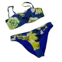 Unbranded Womens Bikini Top and Bottom Reversible Blue Floral Large - £8.13 GBP