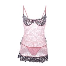 Lace Cup Skirted Babydoll Lingerie Set - £12.60 GBP