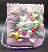 White Rabbit Disney Sculpted Ceramic Shopping Bag Ornament Alice In Wonderland - £21.22 GBP