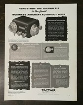 Vintage 1961 Tactair T-3 Business Aircraft Autopilot Full Page Original Ad - $6.64