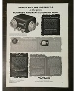Vintage 1961 Tactair T-3 Business Aircraft Autopilot Full Page Original Ad - £5.22 GBP