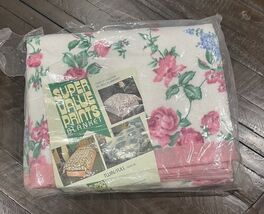 Vtg Blanket Beacon Pink Print Floral Flowers Satin Edge 72x90 Full Size NEW - $900.60 MXN