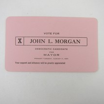 Political Campaign Election Card Greenville Ohio Mayor John Morgan Vinta... - $29.99
