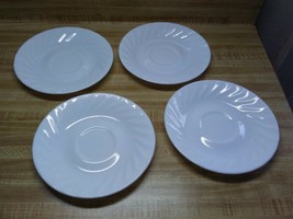 Corelle saucers white with swirl - £14.89 GBP
