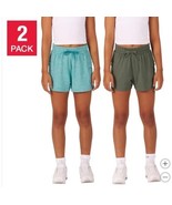 Soybu Girls Boys Shorts Blue Green 2-Pack Elastic Waist UPF 50+ Pockets - $38.99
