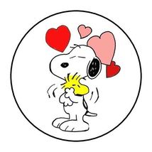 30 Cute Snoopy Woodstock Valentine&#39;s Day Envelope Seals Labels Stickers 1.5&quot;  - £6.08 GBP