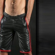 30&quot; Men&#39;s Real Cowhide Leather Short Slim Fit Leather Basketball NBA Shorts - £55.33 GBP