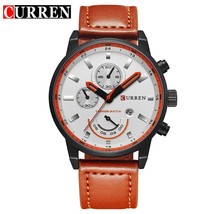 Men&#39;s Fashion Casual Sport Watch Mens Watches Leather Wristwatch Male Clock CURR - £30.36 GBP