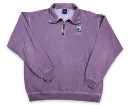 Vintage 90s Denali National Park Americas Finest 1/4 Zip Sweatshirt Faded Purple - £21.80 GBP