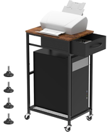 Computer Tower Stand PC Tower Stand with Storage Drawer 2 Tier Wood Roll... - €69,19 EUR