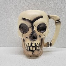 Vintage Norcrest Halloween Goth Skull Ceramic Mug Japan C-150 - $44.45