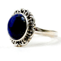 925 Sterling Silver Lapis Lazuli Handmade Ring SZ H to Y Festive Gift RS-1100 - £22.17 GBP