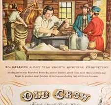 1952 Old Crow Kentucky Bourbon Whiskey Advertisement Liquor Distillery HM2N - £31.53 GBP