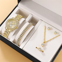 6PCS Set Luxury Watch Women gold - £9.50 GBP