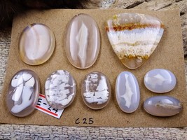 9 Indo Chalcedony Cabs, Hand Cut and Polished in Bali, 50% Off Closeout Lot# 158 - £21.44 GBP