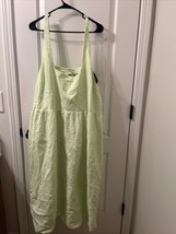 Ava &amp; Viv Women&#39;s Sleeveless Sersucker Tiered Midi Dress Lime Green Plus Size 4X - £44.60 GBP