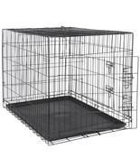 Double Door Folding Metal Wire Dog Or Pet Crate Kennel Dog Cage With Tra... - £88.77 GBP