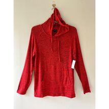 Dressbarn Sz XS Red Sunday Hoodie Pullover Sweater Stretch Kangaroo Pock... - $31.13 CAD