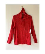 Dressbarn Sz XS Red Sunday Hoodie Pullover Sweater Stretch Kangaroo Pock... - $30.97 CAD