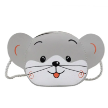 Gray Mouse Zippered Crossbody Purse with Braided Strap - New - $14.99