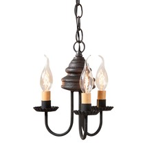 WOOD METAL BELLVIEW CHANDELIER Colonial 3 Candle Candelabra USA American... - $5,248.72 MXN