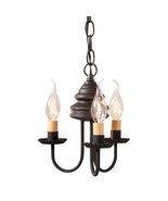 WOOD METAL BELLVIEW CHANDELIER Colonial 3 Candle Candelabra USA American... - €243,08 EUR
