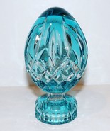 EXQUISITE WATERFORD CRYSTAL LISMORE TURQUOISE BLUE EGG SCULPTURE/PAPERWE... - £100.84 GBP