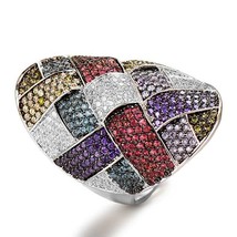 GODKI 2021 Trendy Twist Cross Wrap Ring for Women Multicolor Cubic Zircon Finger - £24.88 GBP