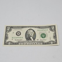 Fancy Serial Number 2003 $2 Dollar Bill 11197444 - $19.99
