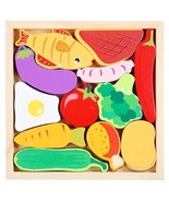 Melissa And Doug Style Montessori Children&#39;s 3D Wood Food Puzzle - £5.38 GBP