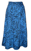 Winsome Abstract Cobalt Blue Print Skirt size 3 VTG 24 inch Pleated High... - $23.71