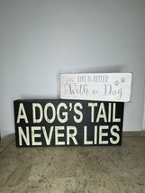 Dog Lovers Home Decor Wooden Home Decor Set of 2 Signs. Modern Farmhouse Style - £11.73 GBP
