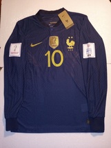 Kylian Mbappe France 2022 World Cup Match Slim Home Long Sleeve Soccer J... - $130.00