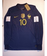 Kylian Mbappe France 2022 World Cup Match Slim Home Long Sleeve Soccer J... - $110.00