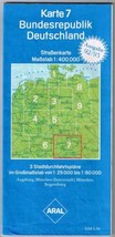 Aral Map Federal Republic Of Germany Road Map 7 1992-93 - $4.94