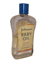 Vintage Johnson&#39;s Baby Oil 5 Fluid Oz. Good Condition. Opened Bottle Half Full - £3.11 GBP