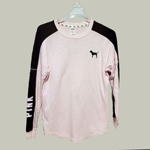 Victorias Secret Pink Womens Sweatshirt XS Pink Black - $11.72