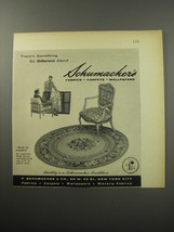 1955 Schumacher Fabric, carpets wallpaper Advertisement - Pride of Kashmir Rug  - £14.73 GBP