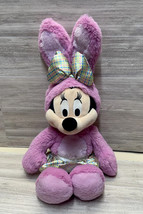 Disney Store Minnie Mouse Pink Stuffed Plush Easter Bunny Rabbit Ears 18” - $12.73