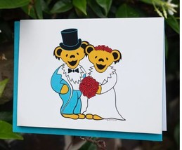 SALE Grateful Dead Wedding  Dancing Bears  Card    - £3.18 GBP