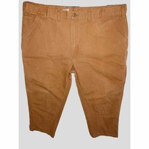 46 x 31 Carhartt Dungaree Fit Cotton Canvas Carpenter Pants B11 Brown USA GUC - £31.24 GBP