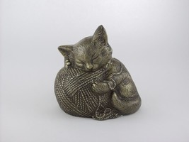 Small/Keepsake 40 Cubic Inches Gold Precious Kitty Urn for Cremation Ashes - £70.81 GBP
