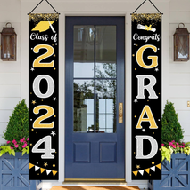 Graduation Decorations 2024 GRAD Banner Porch Door Sign Welcome Banner for Indoo - £16.65 GBP