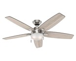 Hunter Antero 54 in LED Indoor Brushed Nickel Traditional Ceiling Fan wi... - $168.20