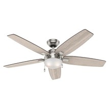 Hunter Antero 54 in LED Indoor Brushed Nickel Traditional Ceiling Fan with Light - £134.42 GBP