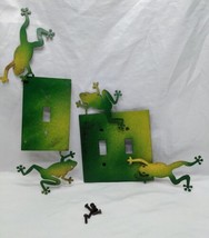Lot Of (2) Custom Frog Metal Switch Plates Children&#39;s Room  - $69.29
